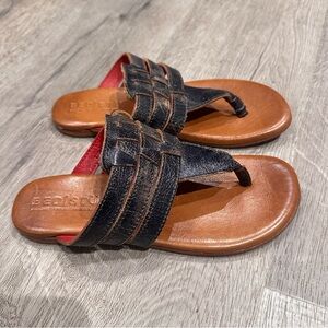 BED STU yoli black lux leather sandals size 6